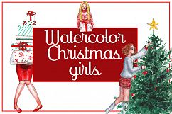 Watercolor Christmas Girls Product Image 1