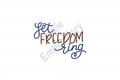 Patriotic Machine Embroidery Design,  Let Freedom Ring Embroidery Design Product Image 1