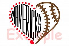 Mavericks Sport Heart SVG School Spirit football 980s Product Image 3