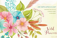 Wild Flowers Meadow Set Watercolor Clipart Product Image 3