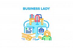 Business Lady Vector Concept Color Illustration Product Image 1