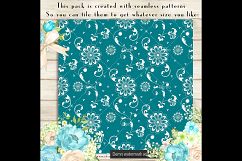 100 Seamless White Ornament Flower Digital Papers 12 x 12 in Product Image 2