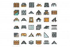 Roof icons set vector flat Product Image 1