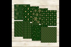 24 Luxury Green and Gold Holiday Christmas Digital Papers Product Image 7