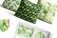 Tropical leaves Watercolor clipart Product Image 8