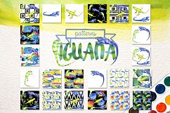 Exotic iguana in a watercolor PNG set Product Image 3