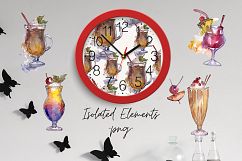 Beverages collection PNG watercolor set Product Image 3