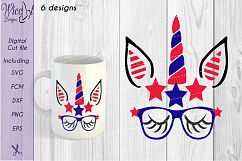 Unicorn , 4th of July unicorn svg, Independence day, Hipster unicorn Product Image 5