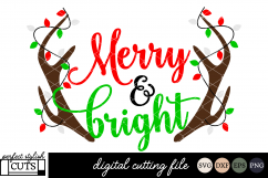 Christmas SVG - Merry and Bright SVG File Product Image 1