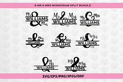 SVG Monogram Split Bundles - 12 Mr And Mrs Love SVG EPS DXF Product Image 1