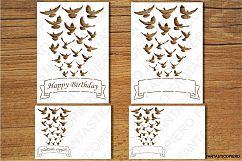 Happy Birthday, Happy Anniversary, Wedding Anniversary, Greeting Card blank SVG files for Silhouette Cameo and Cricut. Clipart PNG included. Product Image 2