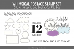 Whimsical Postage Stamp Digital Graphics Set-Clipart &amp; SVG Product Image 1