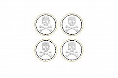 Skull and Bones ITH Halloween Feltie Embroidery Design Product Image 7