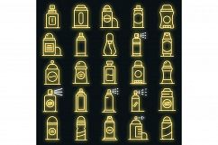 Deodorant icons set vector neon Product Image 1