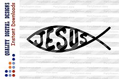 Jesus Svg Jesus Christ digital clip art Fish sign Fish svg Product Image 2