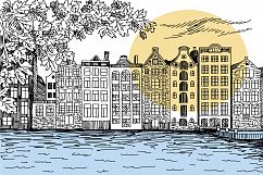 Amsterdam hand drawing line art illustration vector Product Image 1
