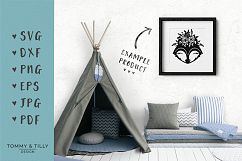 Floral Fox - SVG DXF PNG EPS JPG PDF Cutting File Product Image 4