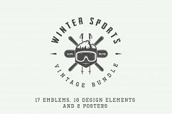 Set of vintage winter sports emblems Product Image 1