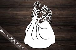 Cinderella Prince papercutting template, bride and groom svg Product Image 1