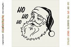 HO HO HO OLD-SCHOOL SANTA! - Vintage Retro Santa Face SVG Product Image 4