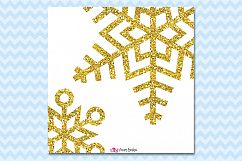 Gold Glitter Snowflakes clipart Product Image 3