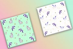 Unicorn Digital Papers, Unicorn, Unicorn Scrapbook Papers Product Image 5