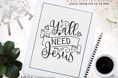 Y&#039;all need Jesus SVG DXF EPS PNG Product Image 3