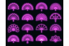 Handheld fan icons set vector neon Product Image 1