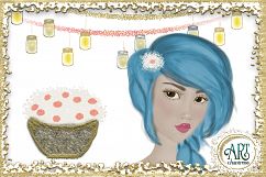 Camping Party Clip art design , Glamping at summer nights clipart : PNG files Product Image 6