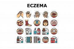 Eczema Disease Treat Collection Icons Set Vector Product Image 1