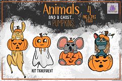 Halloween Animals in Pumpkins Clipart, Sublimation, Llama Product Image 2