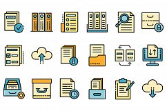 Archive icons set vector flat Product Image 1