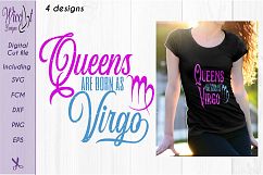 Virgo sign svg, Zodiac quote svg, Queens quote svg, born as svg,  word art svg,  Product Image 2