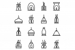 Diffuser icons set, outline style Product Image 1