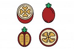 Feijoa icons set vector flat Product Image 1