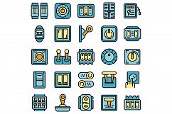 Breaker switch icons set vector flat Product Image 1