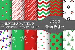 Christmas Patterns - 12 Digital Papers Product Image 1