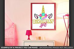 Birthday Girl SVG - Girls Birthday UNICORN SVG - 1060 Product Image 2