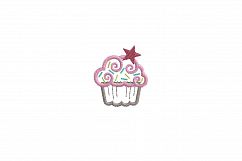 Star and Sprinkles Cupcake Applique Embroidery Design Product Image 3