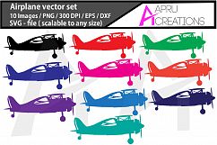 Airplane, aeroplane colour images,  printable aeroplane,  SVG cut FILES, airplane silhouette, digital files Product Image 1