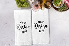 Set of 2 Kitchen Towels Flat Lay Mockup Product Image 2
