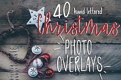 40 Christmas Photo Overlays + FREE symbols font Product Image 1