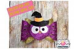 Halloween Owl Witch Hat Hair Bow Template Product Image 1