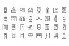 Dressing room icons set, outline style Product Image 1
