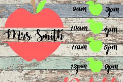 Teacher Apple Monogram Water Bottle Tracker SVG Product Image 1