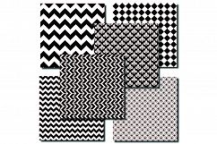 Black and White Patterned Digital Paper - 16 Papers Product Image 2