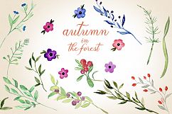 Autumn in the forest. Watercolor clipart. Product Image 6