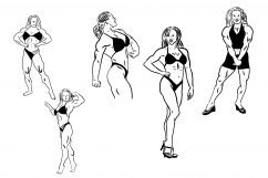 Female Bodybuilder and Fitness Line Drawings Series 2 Product Image 2