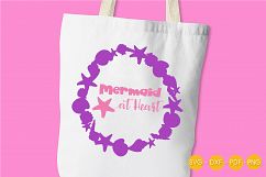 mermaid-wreath-heart cutting files svg, dxf, pdf, eps included - cut files for cricut and silhouette - Cutting Files SG Product Image 2