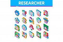 Researcher Business Isometric Icons Set Vector Product Image 1